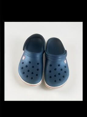 Pre-owned Kids Navy Slip-On Clog Shoes Size 3J